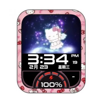 hello kitty 星空kt猫荡秋千表盘.clock
