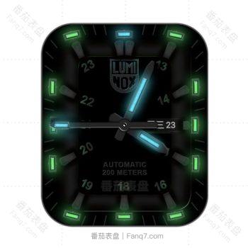 LUMNOX 2鲁美诺斯黑色底荧光绿罗马数字表盘.clock