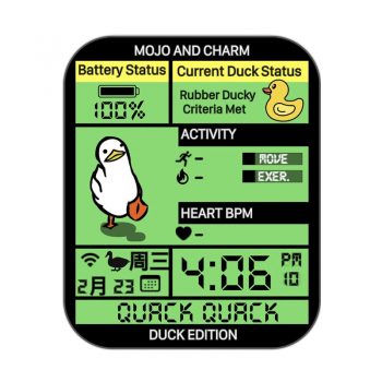 Mojo and Charm -Duck 魔力大嘴鸭摇晃走路绿色表盘.clock