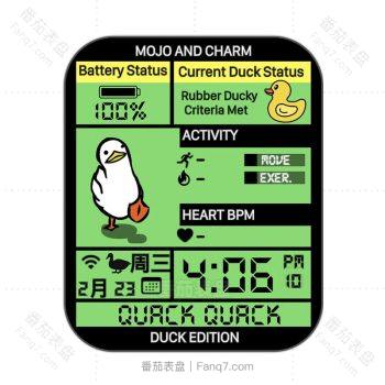 Mojo and Charm -Duck 魔力大嘴鸭摇晃走路绿色表盘.clock