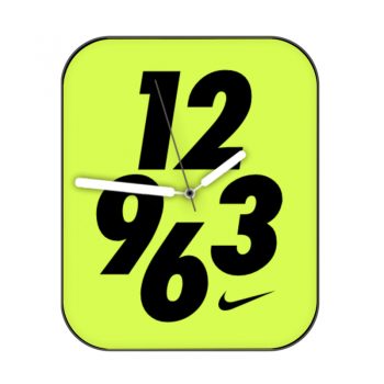 nike耐克绿色底黑色数字简约表盘.clock
