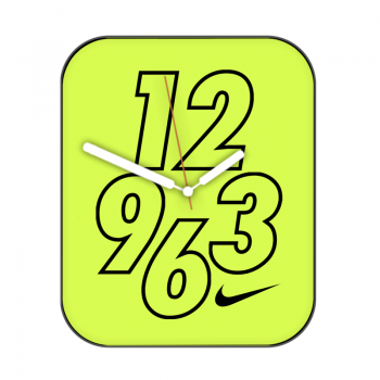 nike耐克绿色底黑色描边数字简约表盘.clock