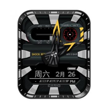 CASIO卡西欧银灰靶向电子黄标表盘.clock