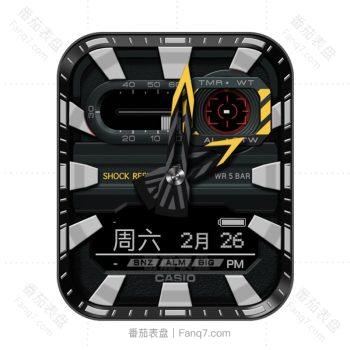 CASIO卡西欧银灰靶向电子黄标表盘.clock