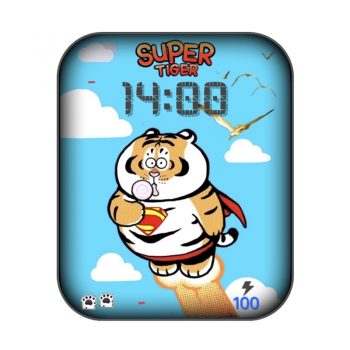 吃雪糕的火箭胖虎卡通可爱表盘.clock