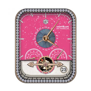 万宝龙Montblanc粉色雪花飘落钻石外圈表盘.clock