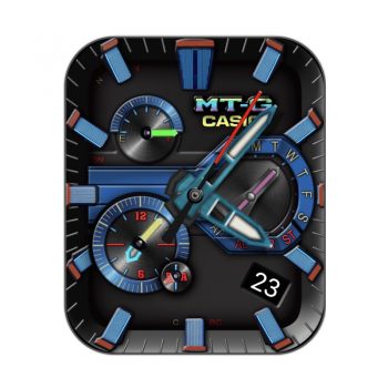 casio卡西欧黑色底蓝色刻度表盘.clock