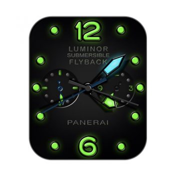 沛纳海PANERAI炫酷黑底绿色刻度表盘.clock