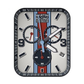 PORSCHE – MARTINI RACING 保时捷灰底蓝红条纹表盘.clock