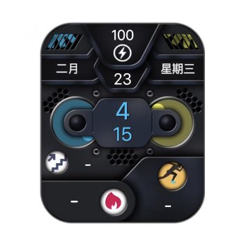 RLMade 95黑色底黄蓝运动表盘.clock