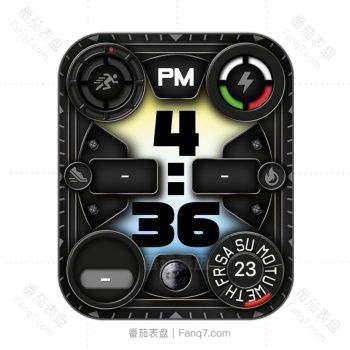 RLMade 96黑色底黄蓝运动四个圆圈边表盘.clock