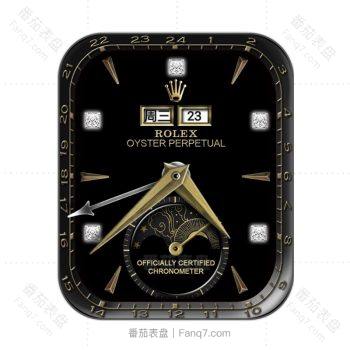 劳力士ROLEX黑底镶钻玫瑰金太阳高级表盘.clock