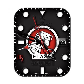 劳力士ROLEX黑底红色老头表盘.clock