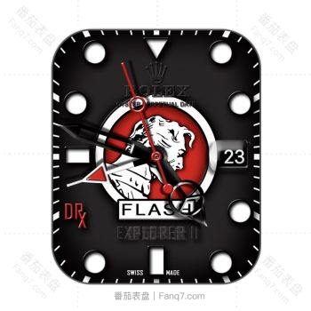 劳力士ROLEX黑底红色老头表盘.clock