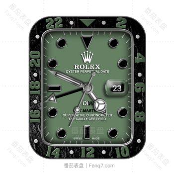 劳力士ROLEX黑色边绿色底黑色刻度表盘.clock