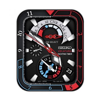 SEIKO精工黑色底小蜂窝红蓝圈经典表盘.clock