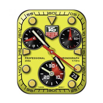 TAG Heuer泰格豪雅黄色三盘表盘.clock