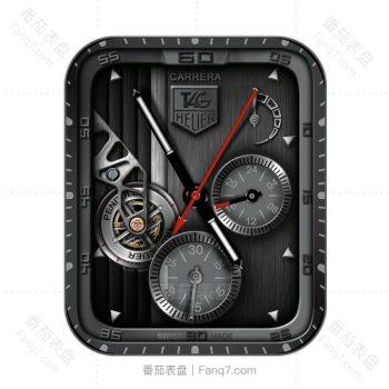 TAG Heuer泰格豪雅黑色双盘重力飞陀转动表盘.clock