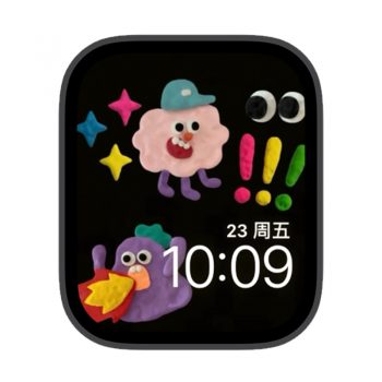 可爱的毡帽小贴纸表情苹果iwatch壁纸表盘.watchface