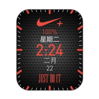 nike耐克黑色底蜂窝红色数字表盘.clock