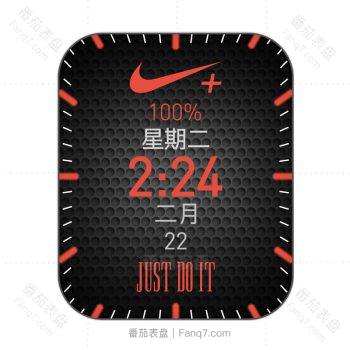 nike耐克黑色底蜂窝红色数字表盘.clock