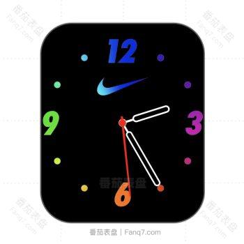 nike耐克黑色底彩色数字简约表盘.clock