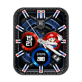 TAG Heuer泰格豪雅超级玛丽蓝红时钟圈转动表盘.clock