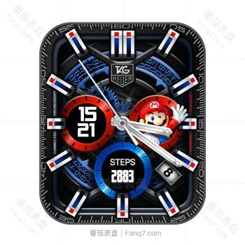 TAG Heuer泰格豪雅超级玛丽蓝红时钟圈转动表盘.clock