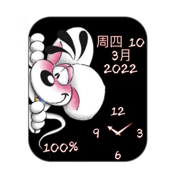 黑色兔子先生卡通表盘.clock