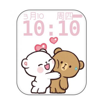 Beary Kawaii by MadVibes日本轻松熊可爱亲吻撒娇卡通表盘.clock
