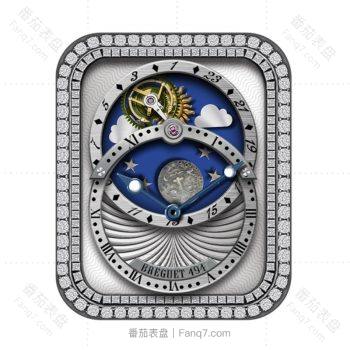 宝玑Breguet银灰色镶钻夜空蓝色表盘.clock