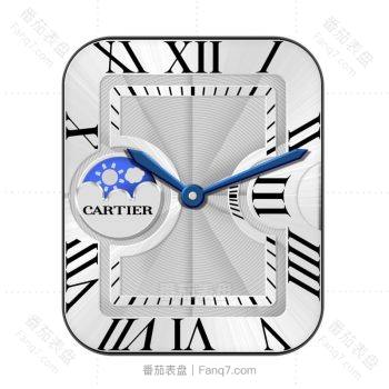 卡地亚Cartier山度士白色经典表盘.clock