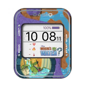 casio卡西欧紫色小鳄鱼爱洗澡表盘.clock