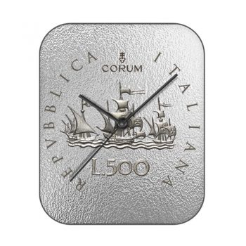 Corum 500 Lire 昆仑表银色水泥面航海轮船表盘.clock