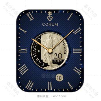 Corum 昆仑表天使logo蓝色表盘.clock