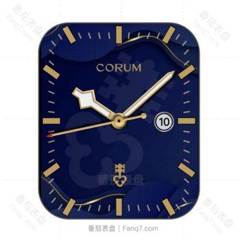 Corum 昆仑表logo蓝色表盘.clock