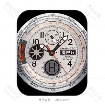 Hamilton汉米尔顿黑色底圈圈经纬度表盘.clock