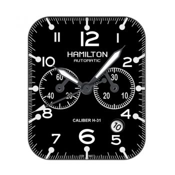 Hamilton汉米尔顿黑底白色刻度经典表盘.clock