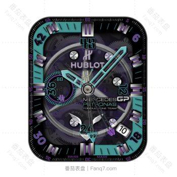 HUBLTO宇舶黑色蓝紫高级机械表盘.clock