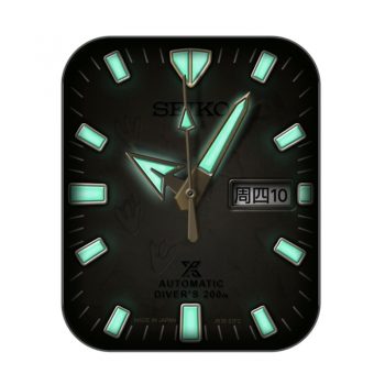 SEIKO精工黑底荧光绿简约表盘.clock