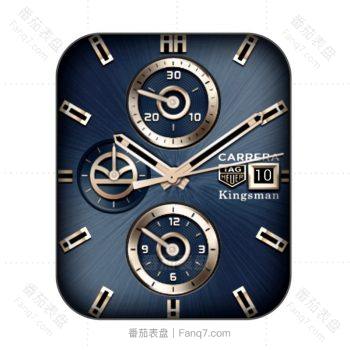 TAG Heuer泰格豪雅蓝色隐约条纹三圈表盘.clock