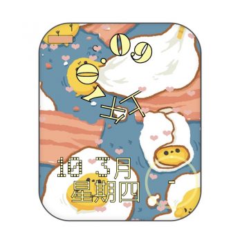 Tamago日式煎蛋寿司可爱卡通蓝底表盘.clock