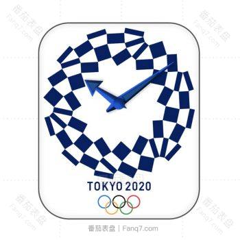 Tokyo2020奥运会蓝色方格圈旋转表盘.clock