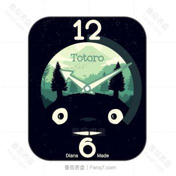 TOTORO by Diana宫崎骏动漫龙猫黑色底森林表盘clock