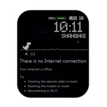 小恐龙素描黑底跳跃动态表盘.clock