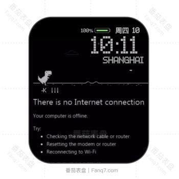 小恐龙素描黑底跳跃动态表盘.clock