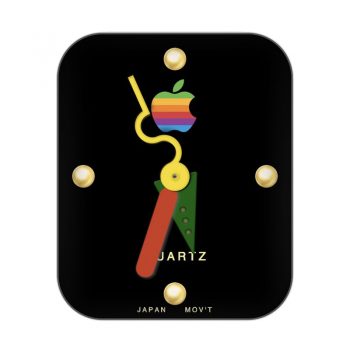 AW90s彩色apple watch 绿色指针logo表盘.clock