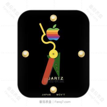 AW90s彩色apple watch 绿色指针logo表盘.clock