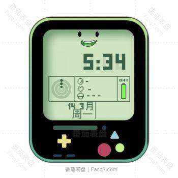 复古游戏机绿色屏幕笑脸表盘.clock
