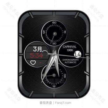 carnival嘉年华炫酷黑三盘表盘.clock